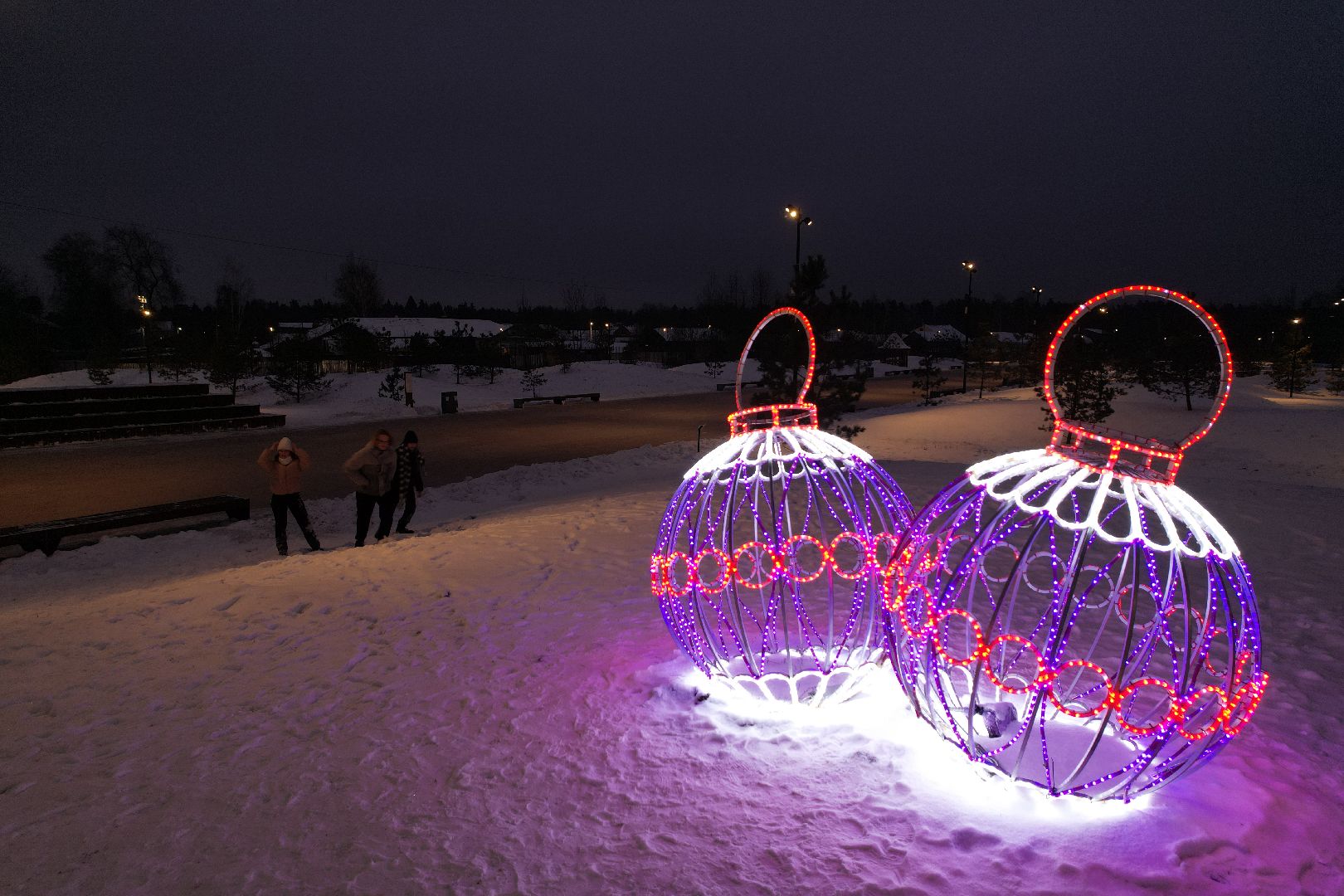 видео с коптера, орехово-зуево, ликино-дулево, ёлка, благоустройство, новый год,