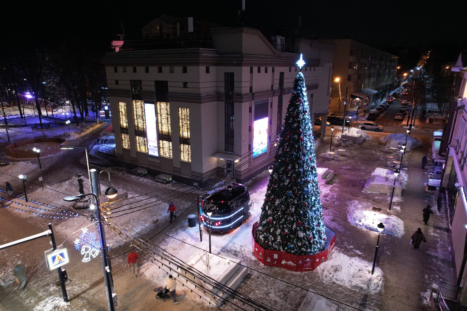 видео с коптера, дк, одинцовский городской округ, украшение города, новый год,