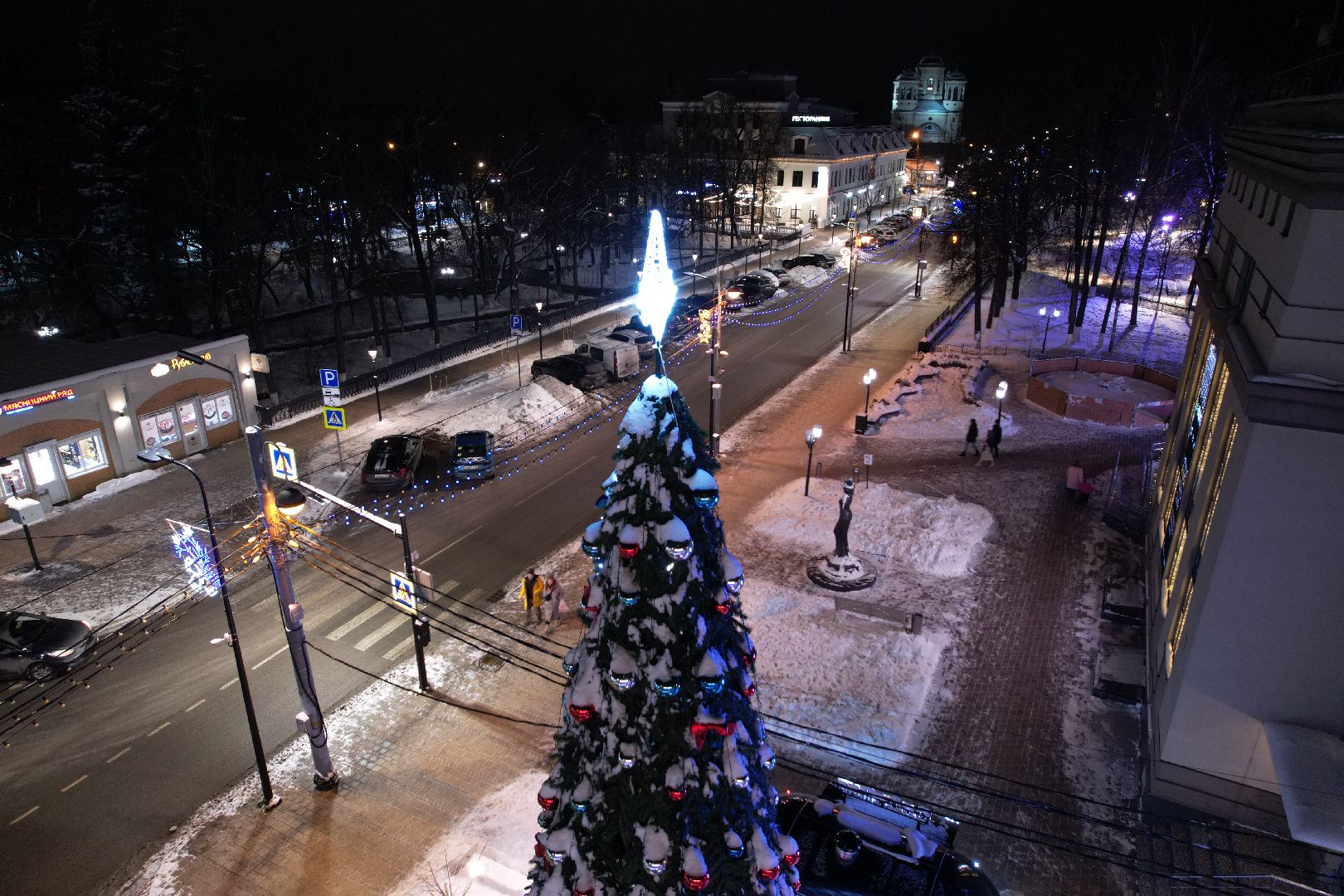 видео с коптера, дк, одинцовский городской округ, украшение города, новый год,