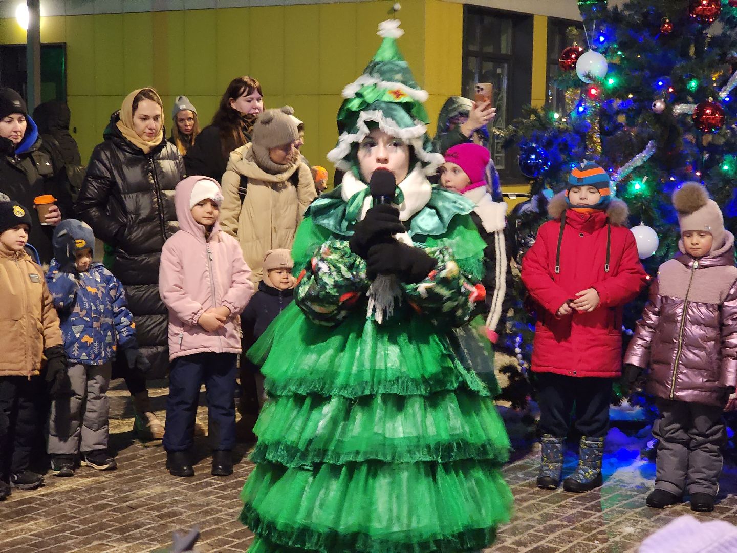 долгопрудный, новый 2025 год, праздники во дворах, дед мороз и снегурочка, бригантина, театр «город», Елочка, вертикалки,