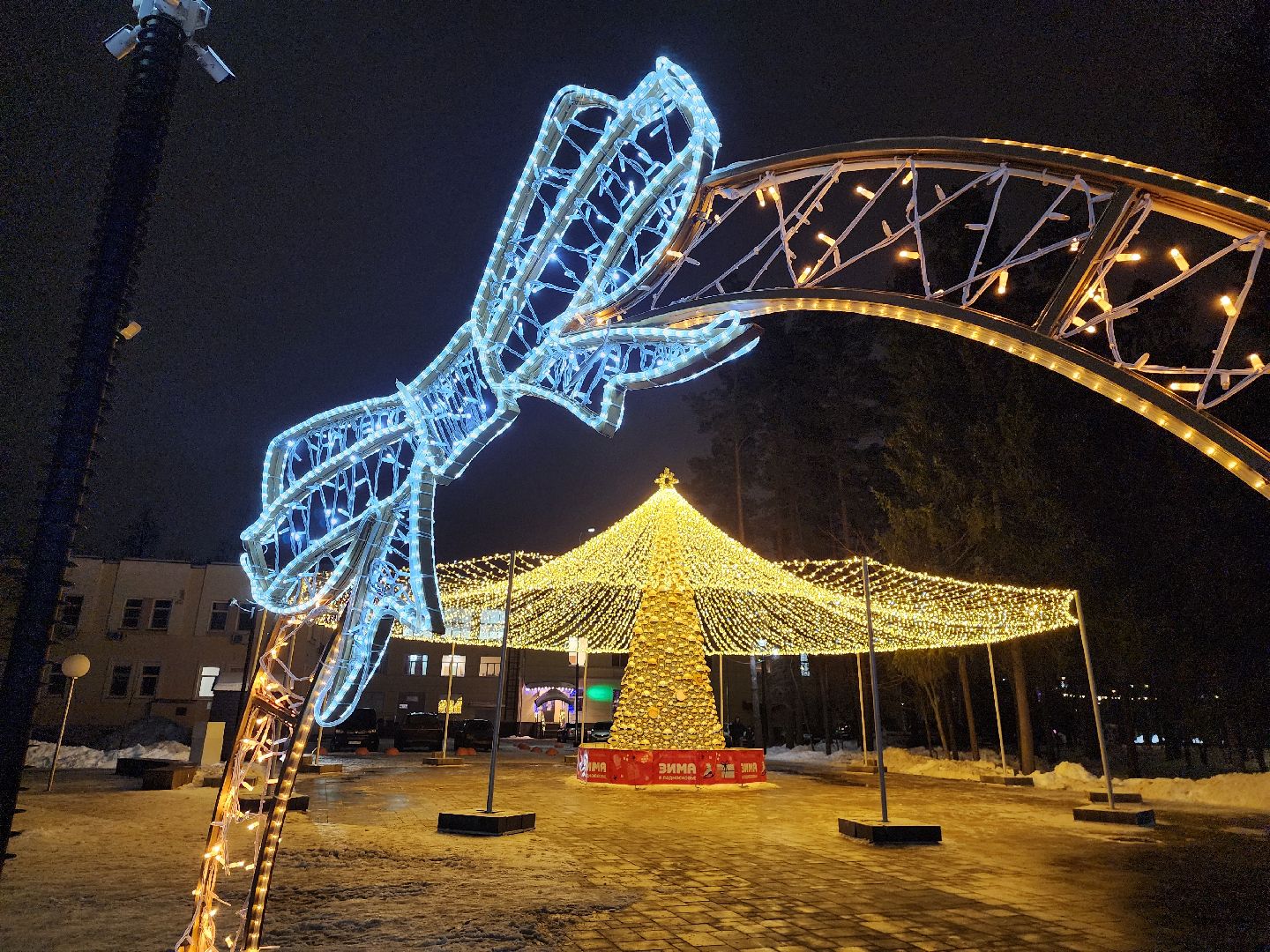 Дубна, Новогодние украшения, Новый год, Праздник, вертикалки,
