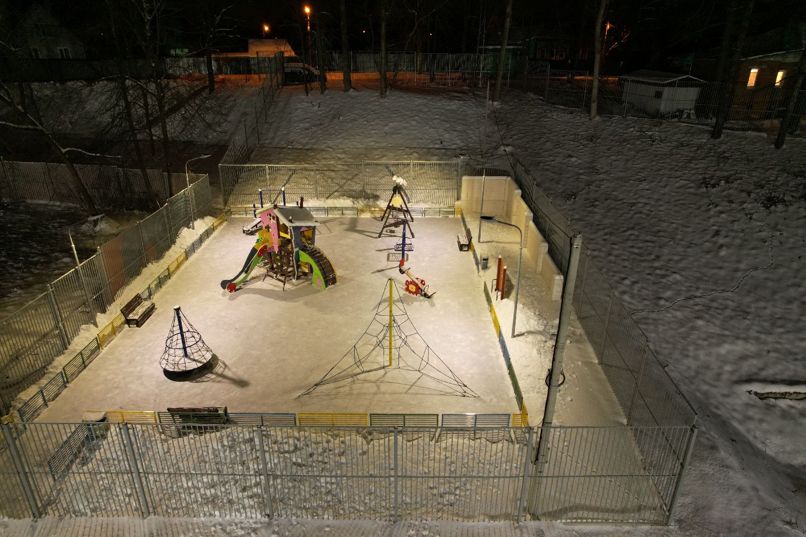 видео с коптера, каток, звенигород,