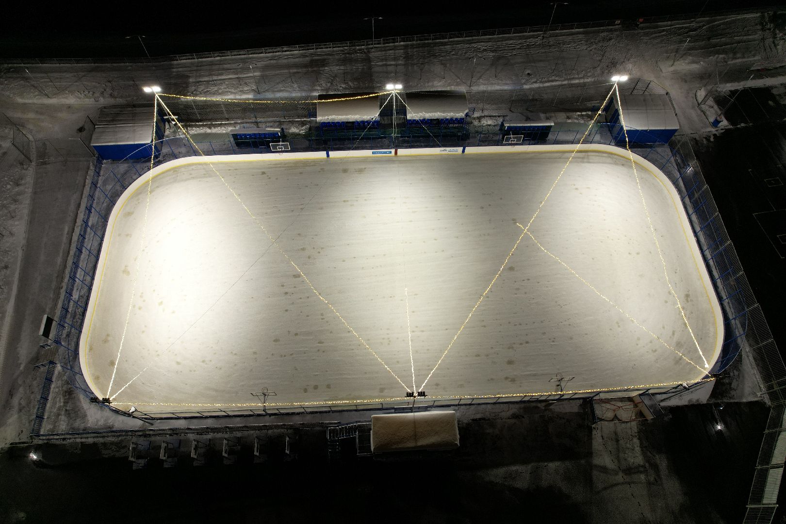 видео с коптера, каток, звенигород,