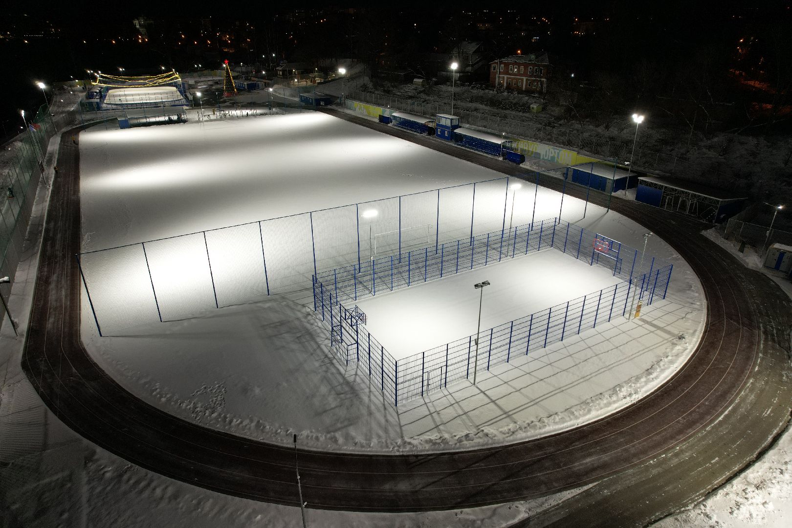 видео с коптера, каток, звенигород,