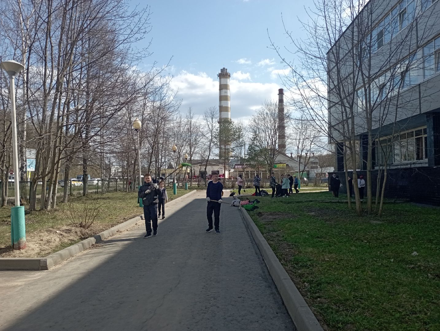 школа, субботник, благоустройство, Дубна