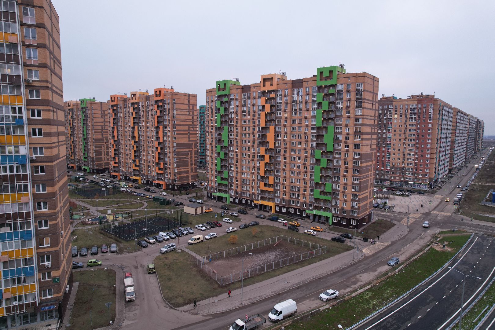 видео с коптера, строительство, строительство домов,