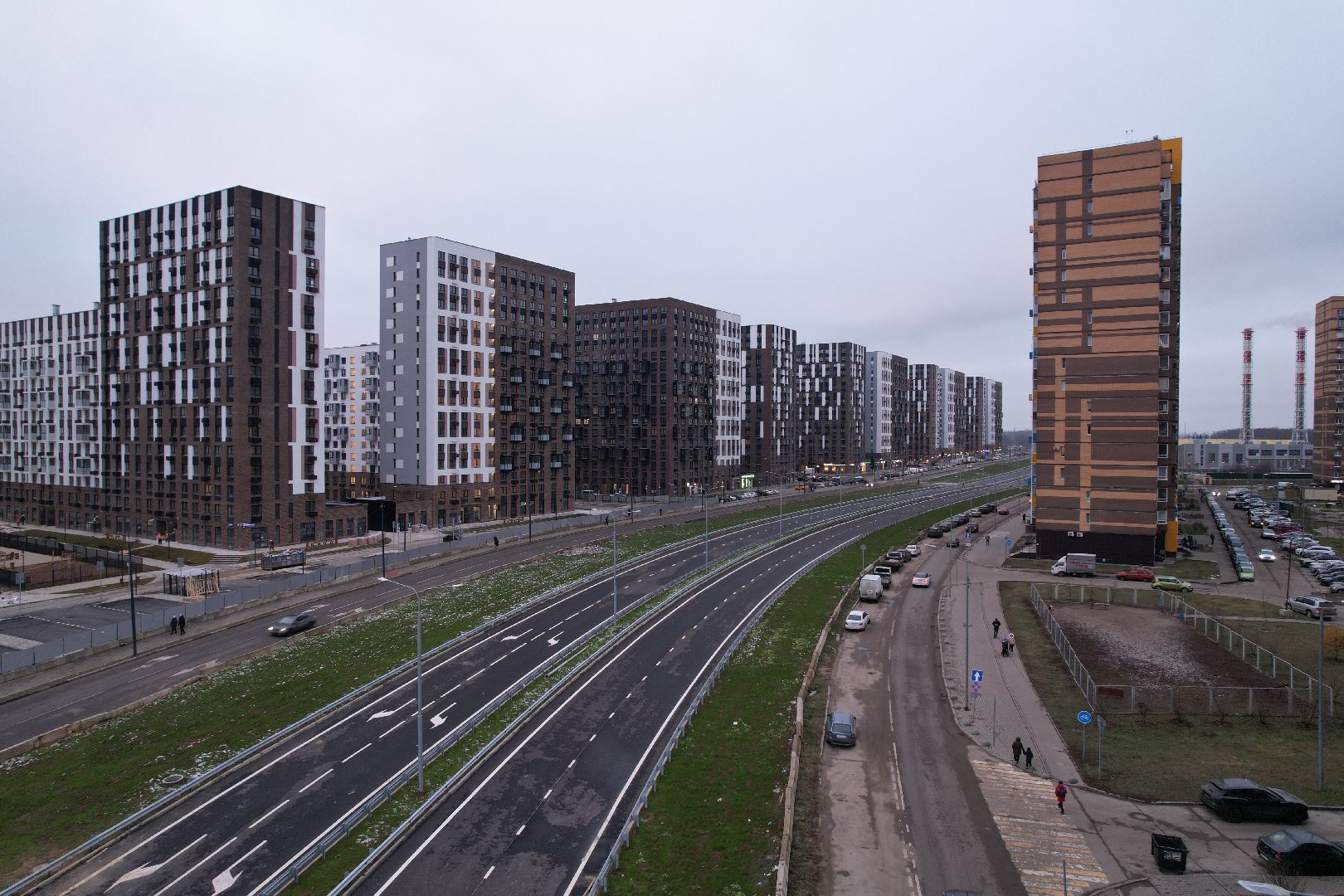 видео с коптера, строительство, строительство домов,