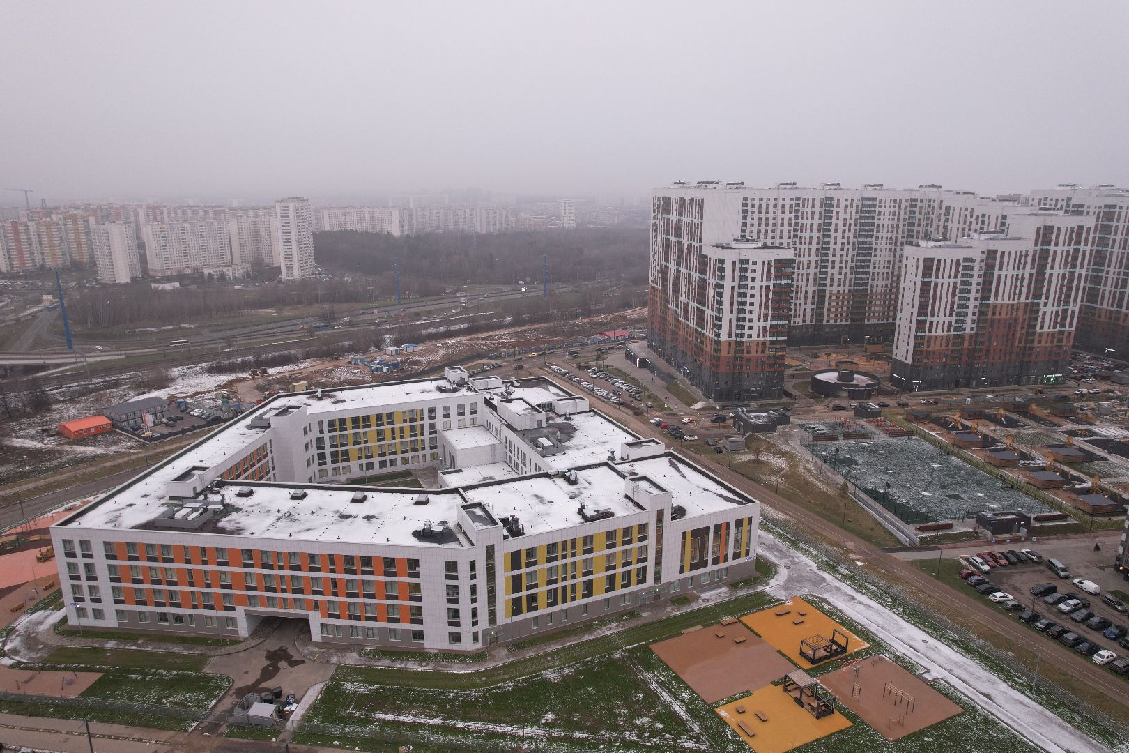 видео с коптера, ленинский городской округ, строительство,