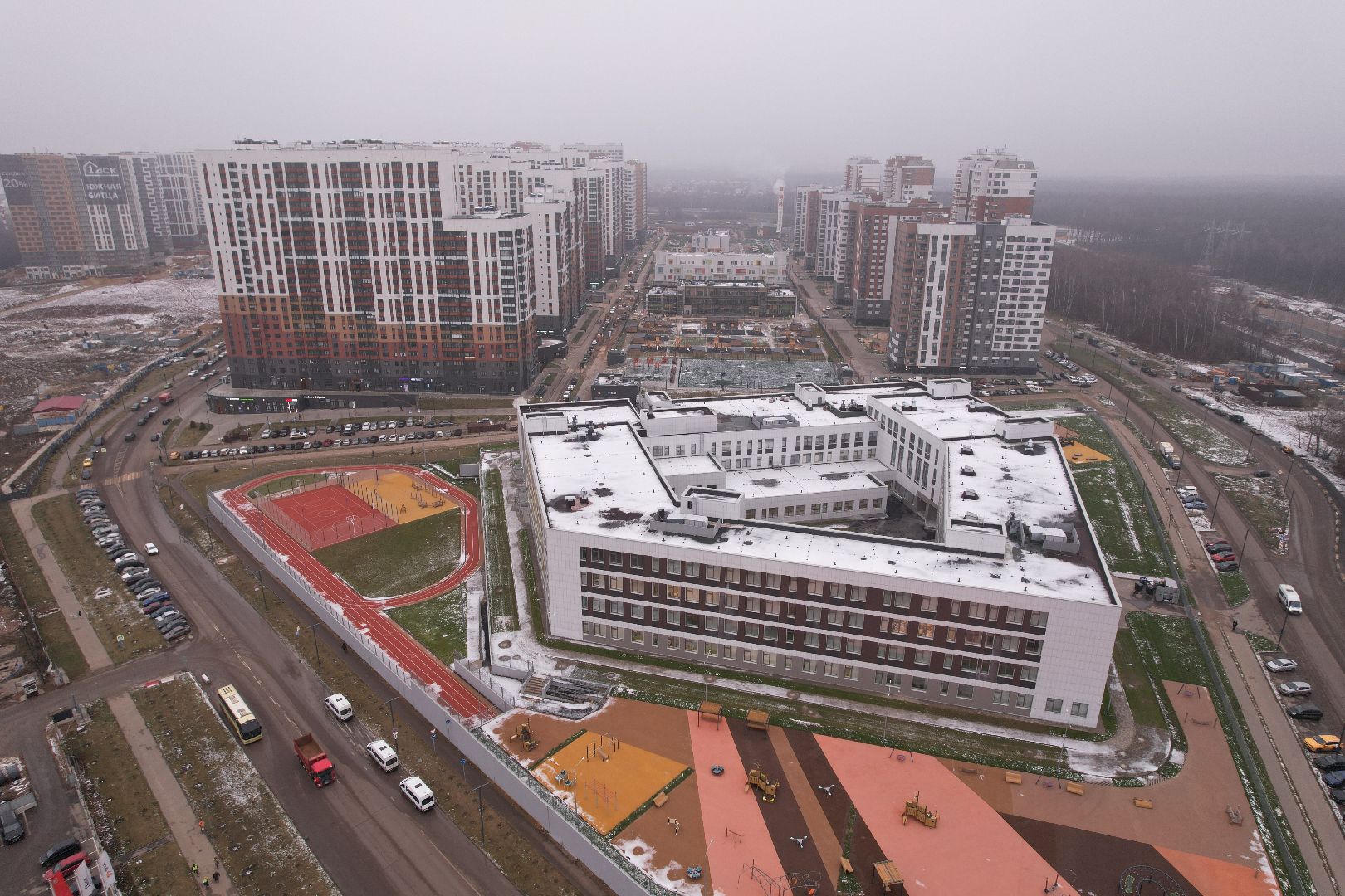 видео с коптера, ленинский городской округ, строительство,