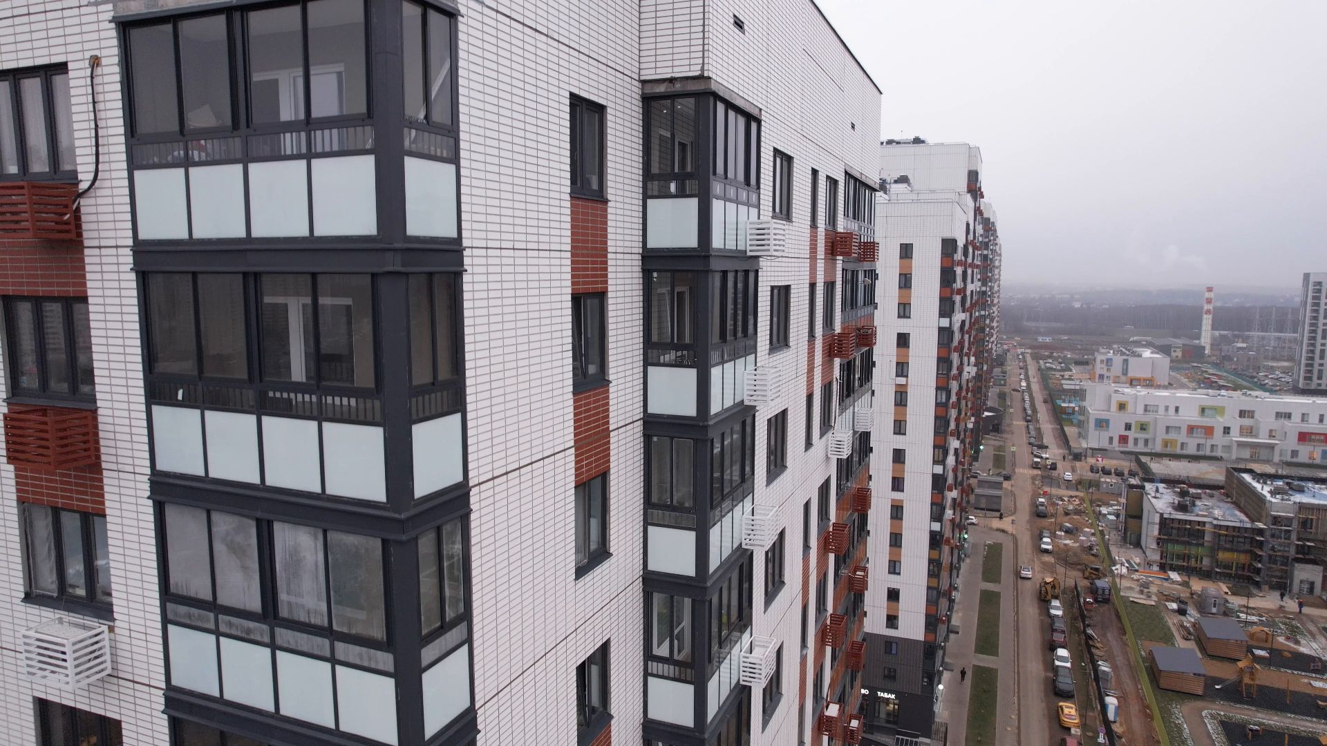 видео с коптера, ленинский городской округ, строительство,