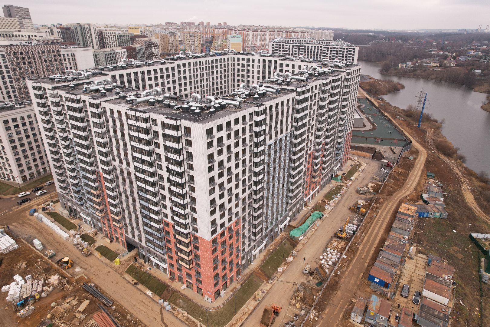 видео с коптера, строительство, жк,