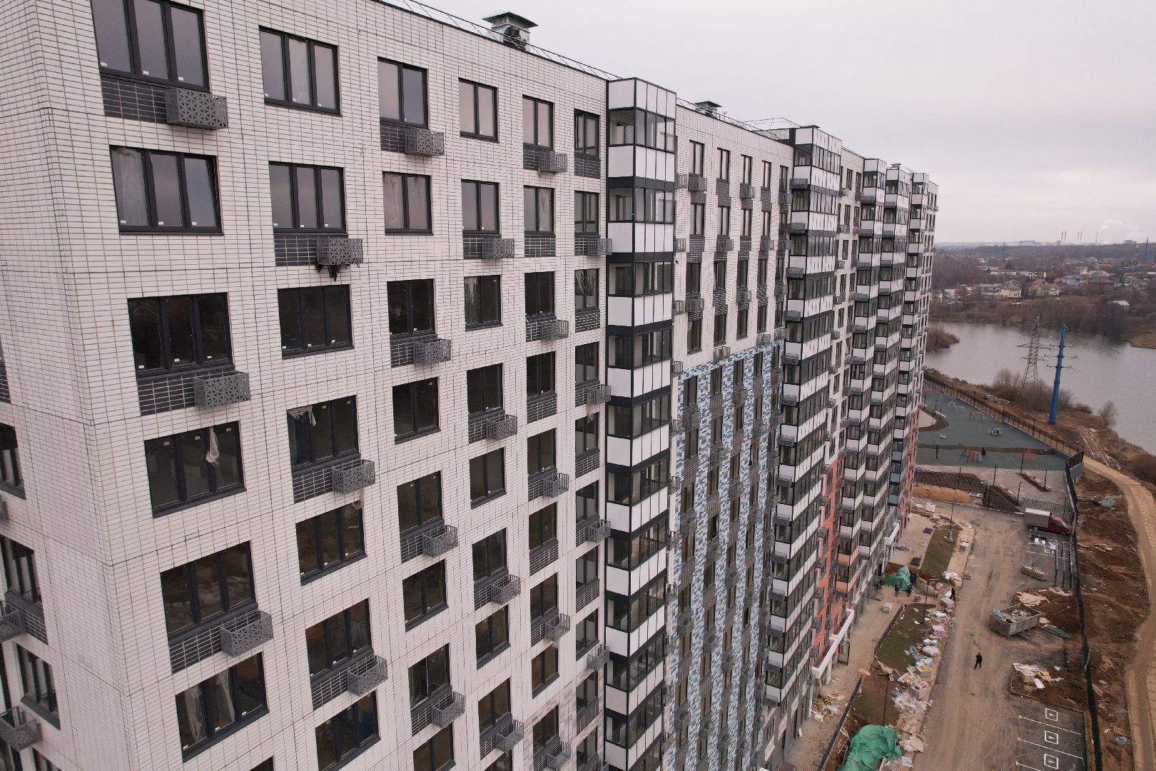 видео с коптера, строительство, жк,