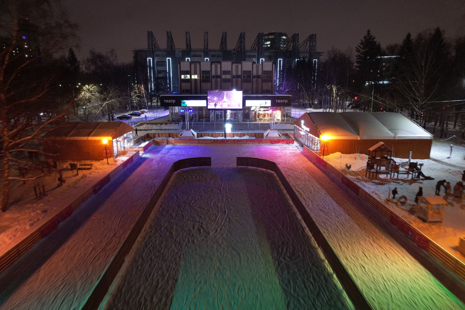 видео с коптера, химки, зима в подмосковье,