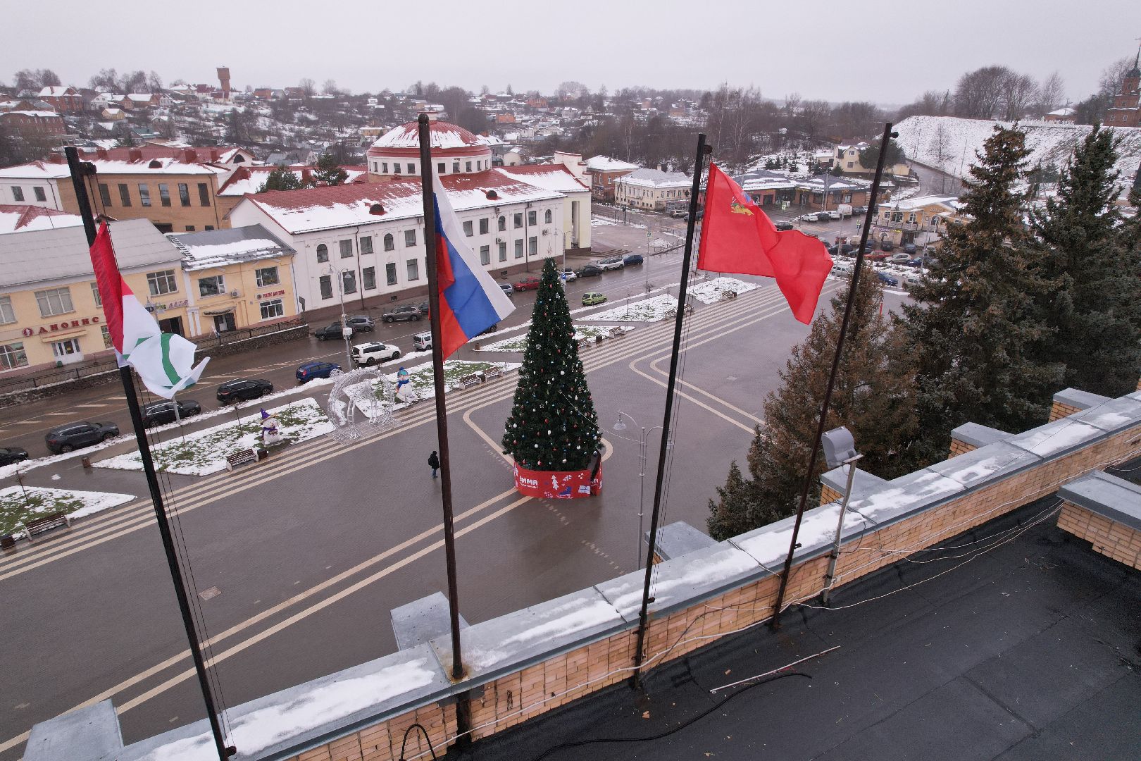 видео с коптера, зима в подмосковье, волоколамск,