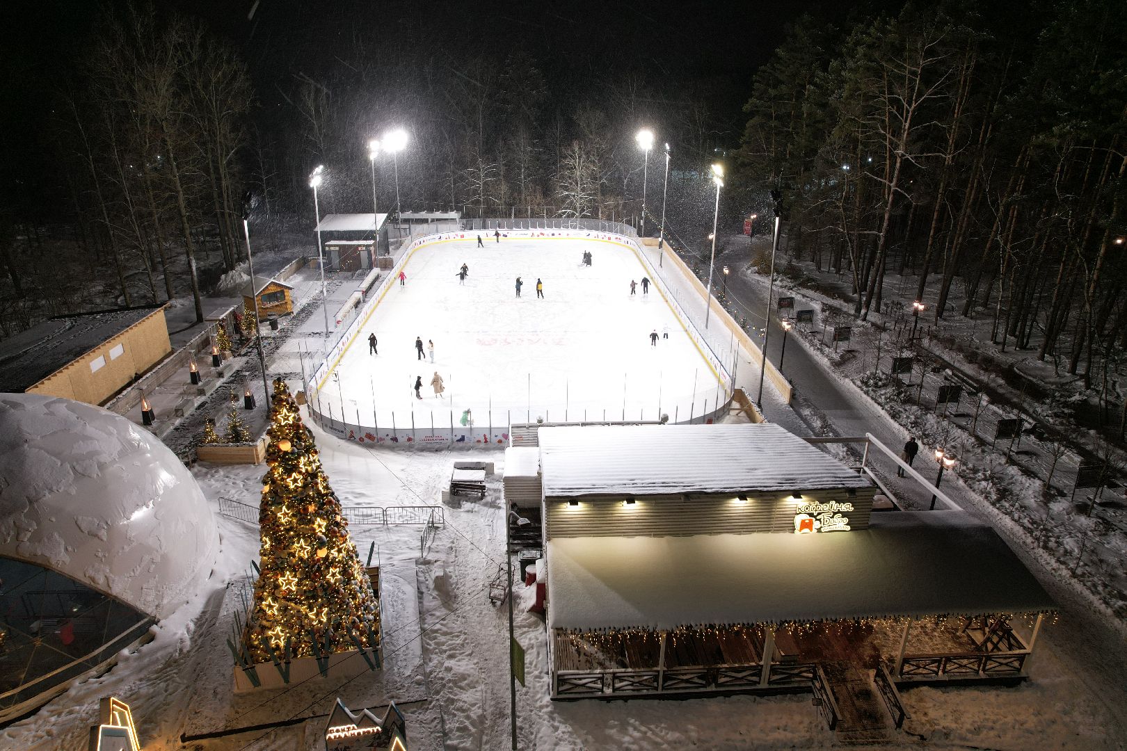 видео с коптера, одинцово, каток,