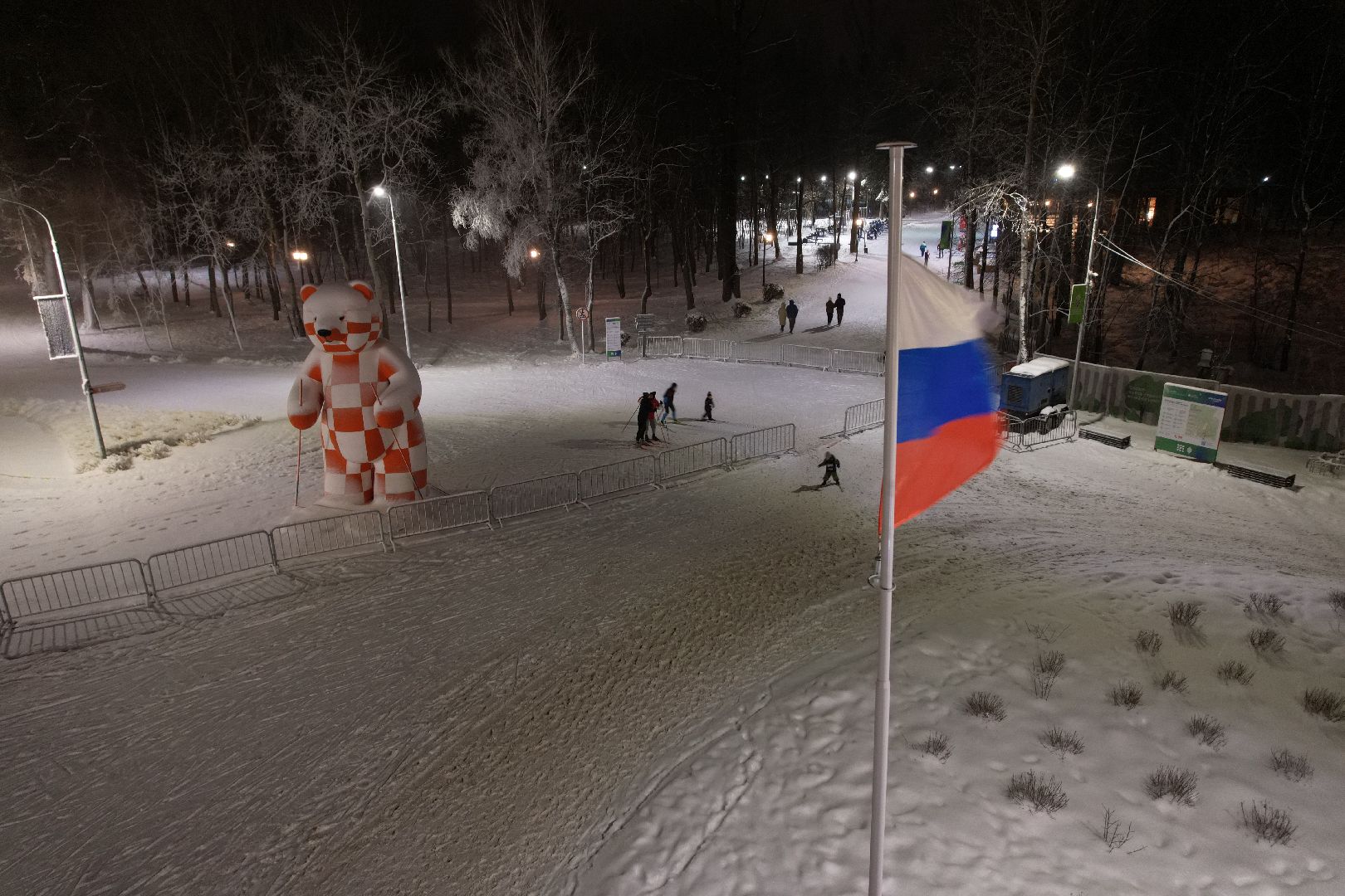видео с коптера, одинцово, парк, спорт, зима в подмосковье,