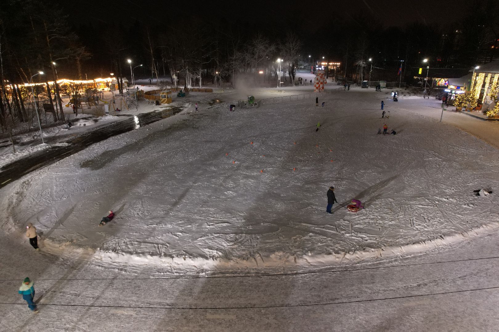 видео с коптера, одинцово, парк, спорт, зима в подмосковье,