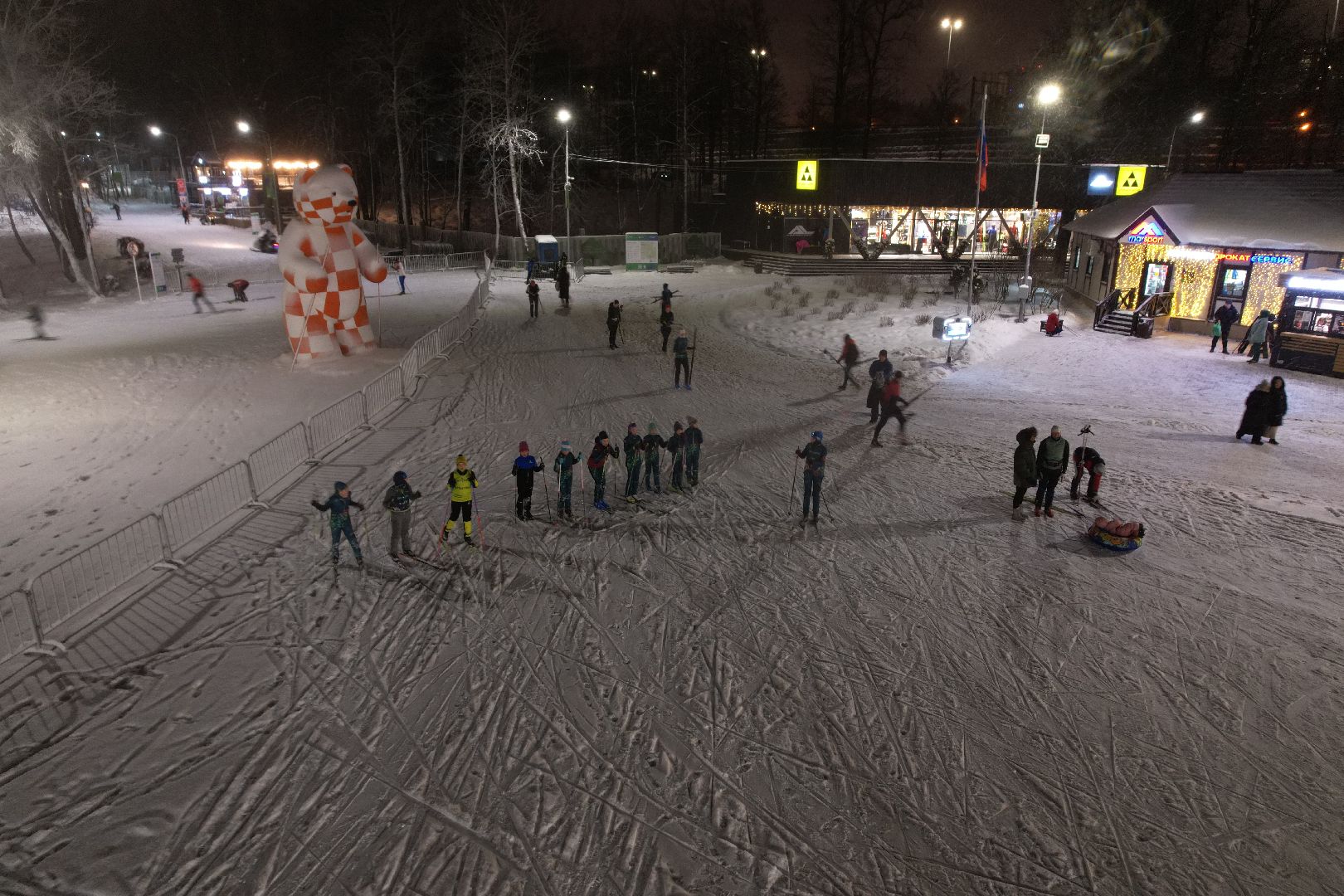 видео с коптера, одинцово, парк, спорт, зима в подмосковье,