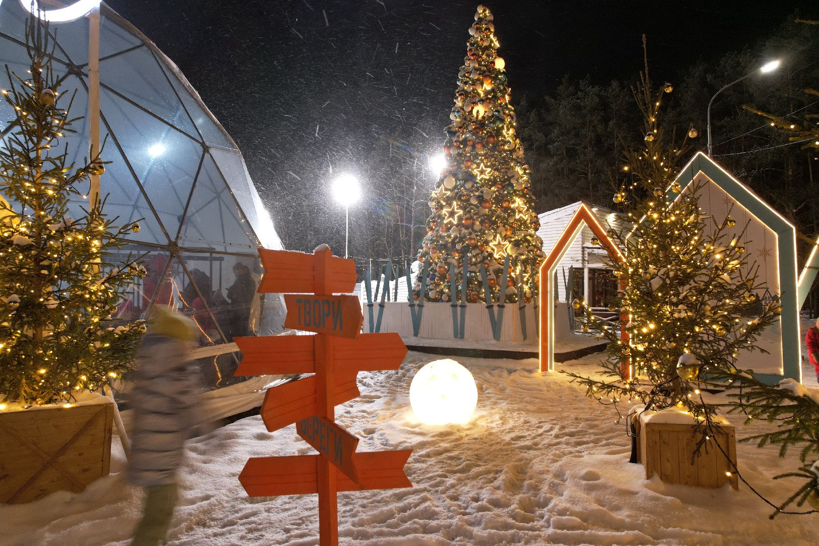 видео с коптера, одинцово, парк, спорт, зима в подмосковье,