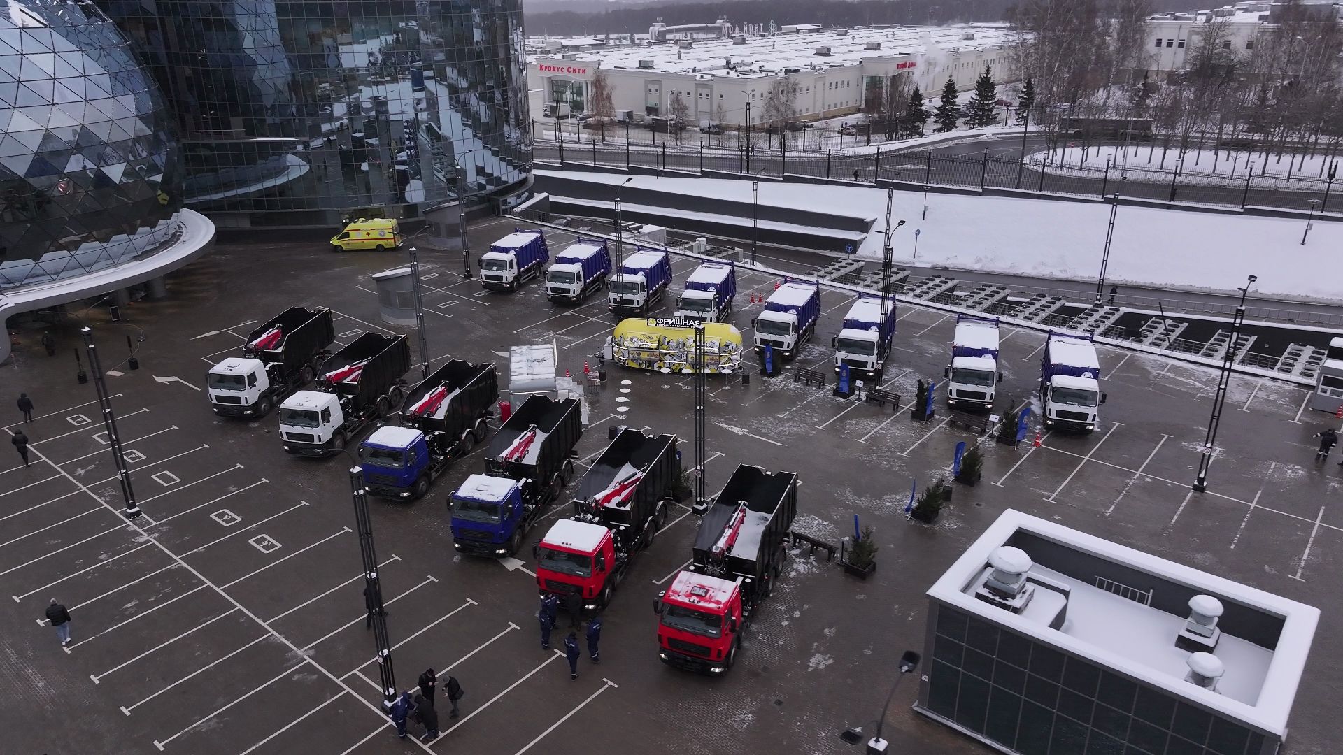 видео с коптера, жкх, техника, красногорск, машины,