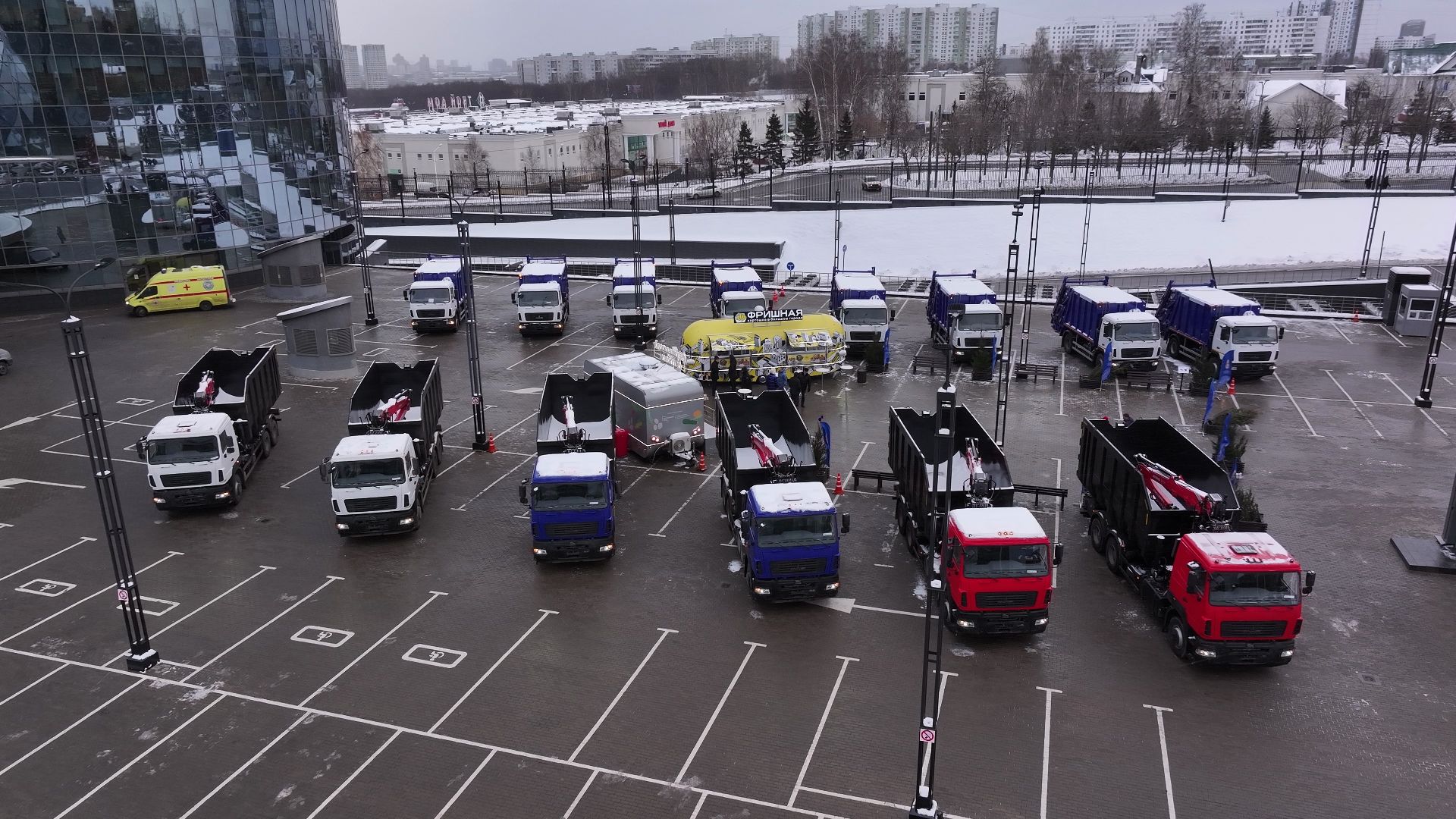 видео с коптера, жкх, техника, красногорск, машины,