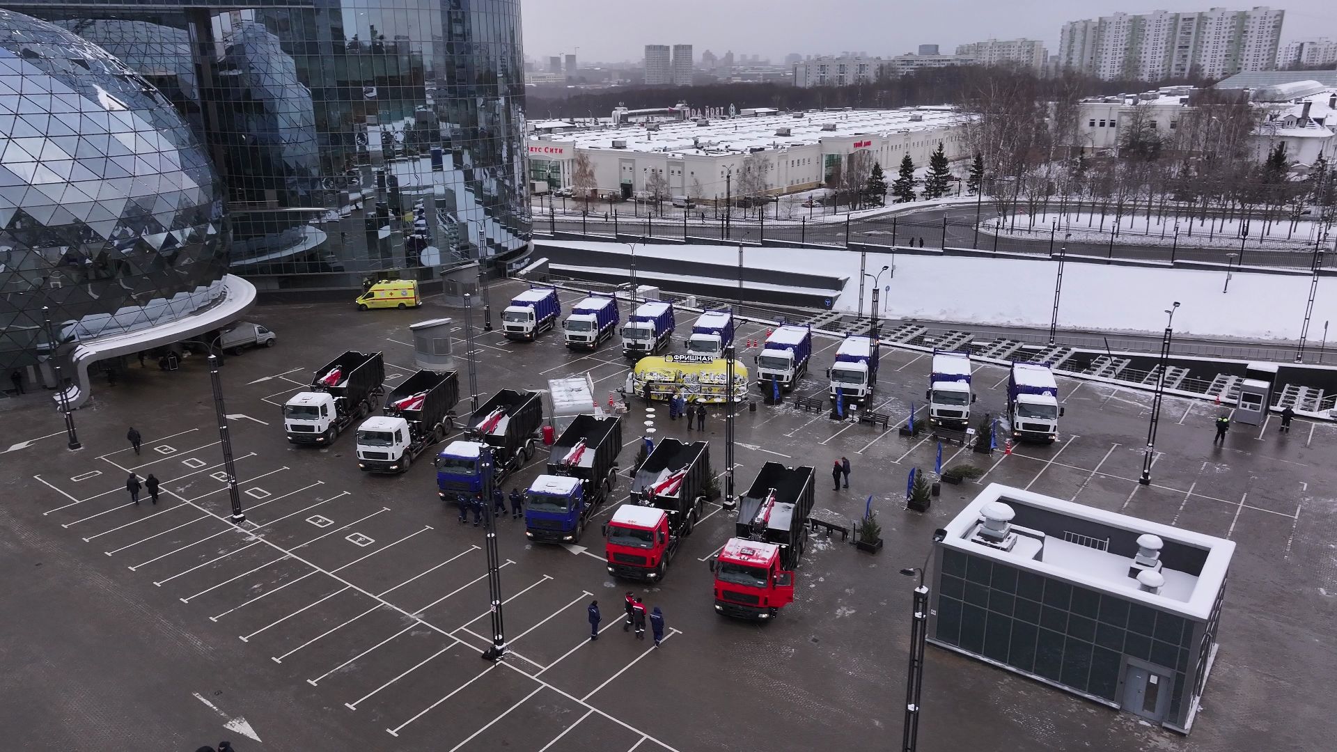 видео с коптера, жкх, техника, красногорск, машины,