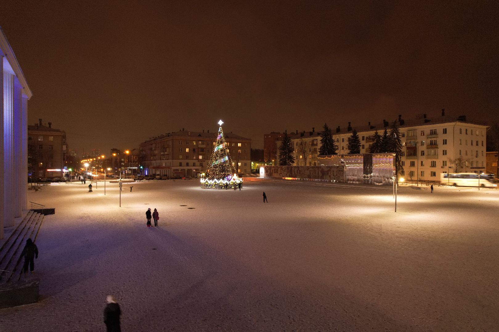 видео с коптера, зима в подмосковье, королёв,