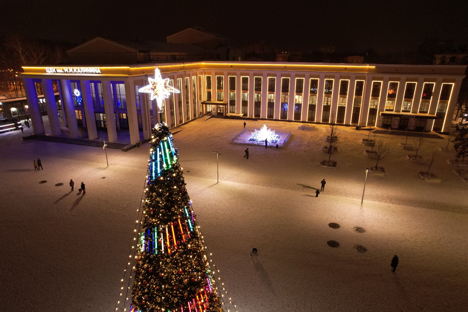 видео с коптера, зима в подмосковье, королёв,