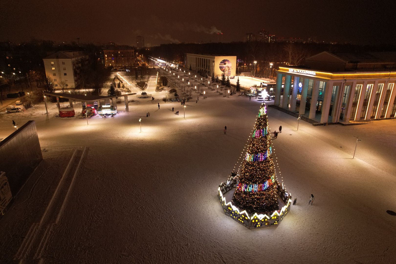 видео с коптера, зима в подмосковье, королёв,