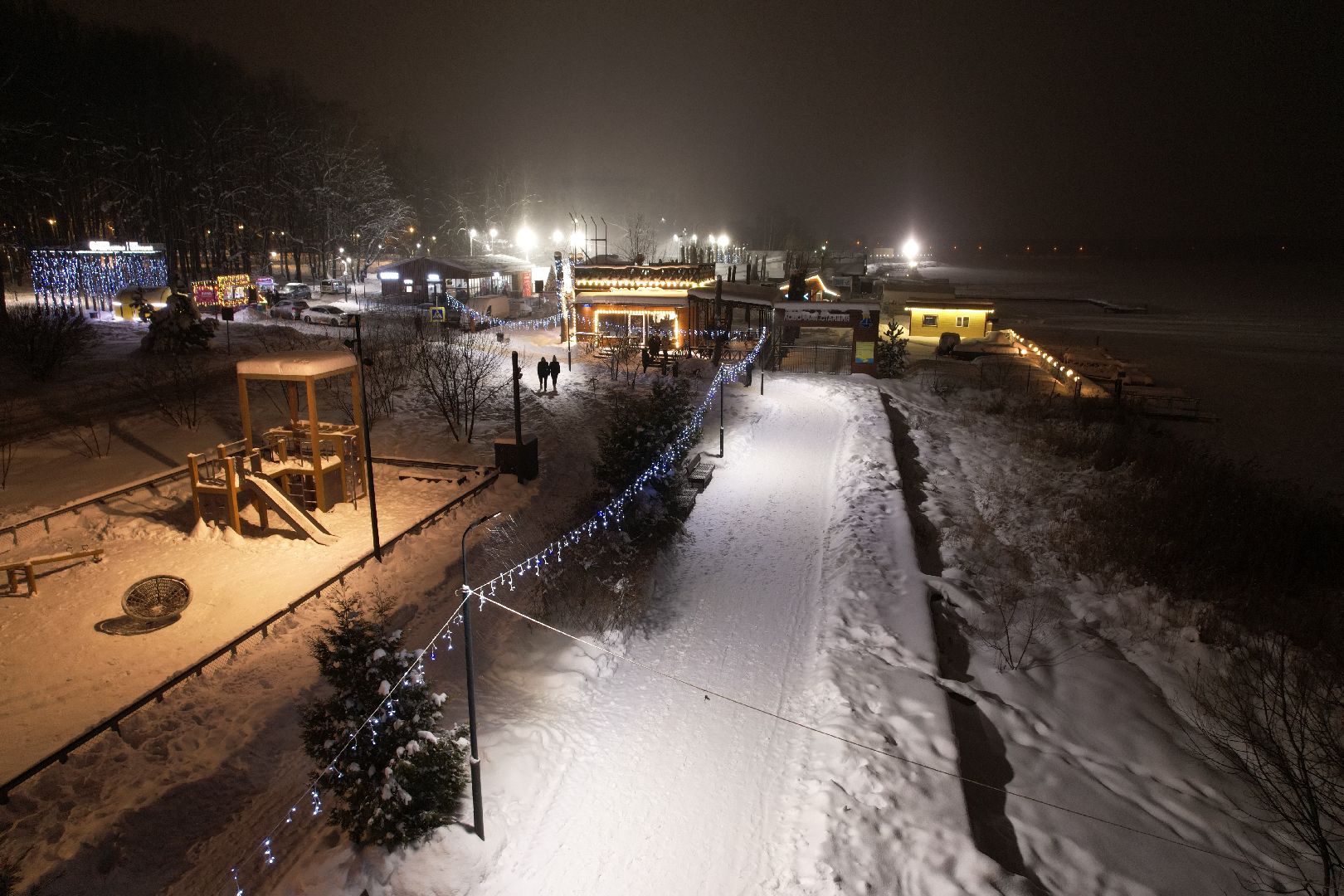 видео с коптера, зима в подмосковье, солнечногорск,