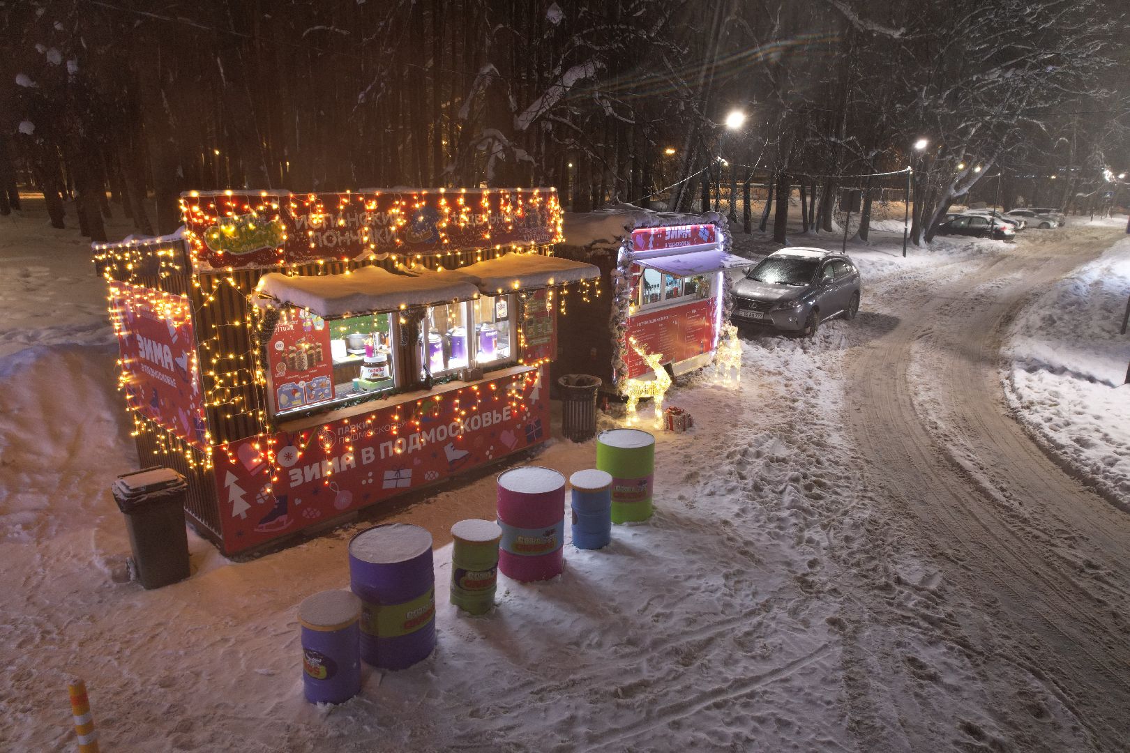 видео с коптера, каток, зима в подмосковье, солнечногорск,