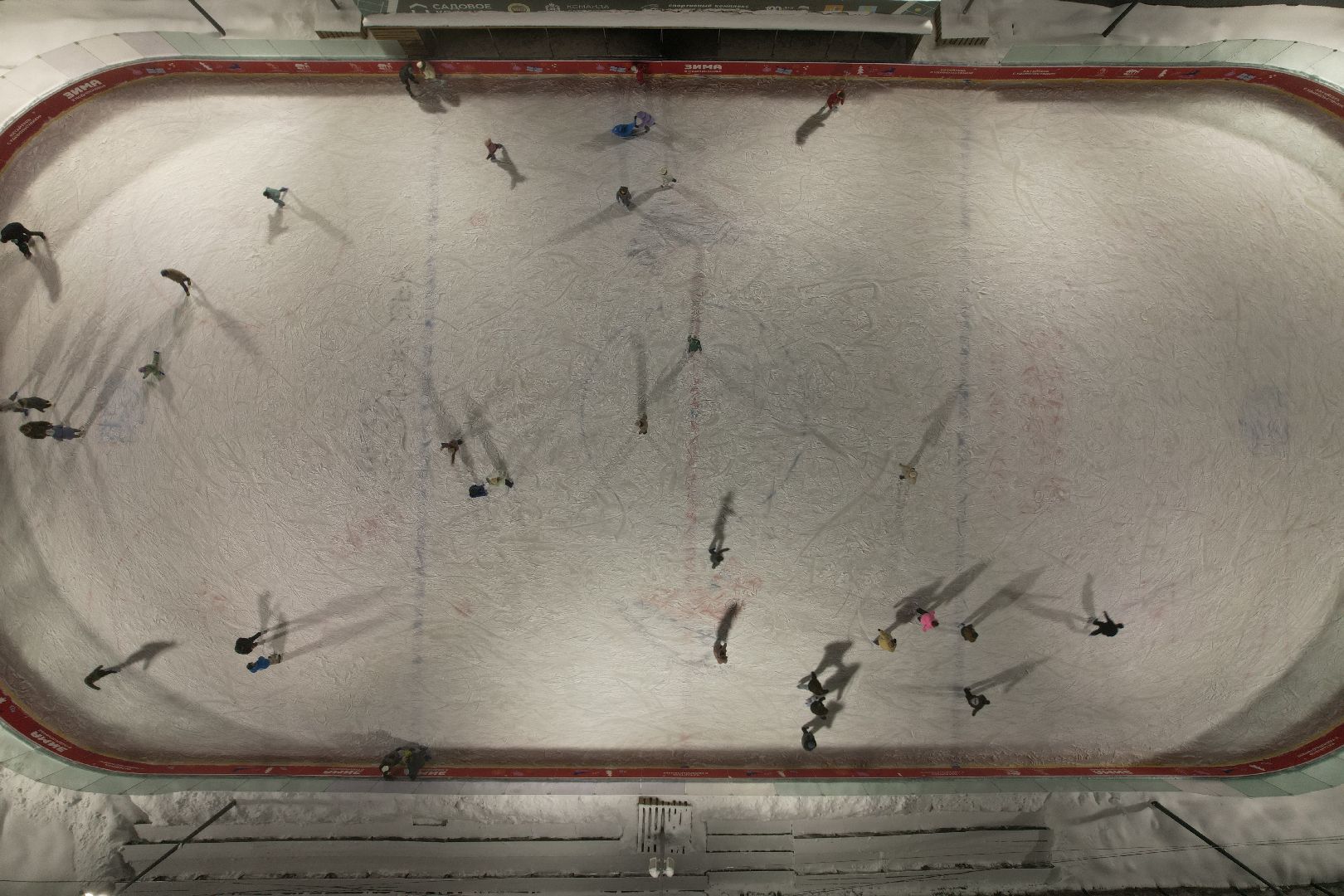 видео с коптера, каток, зима в подмосковье, солнечногорск,