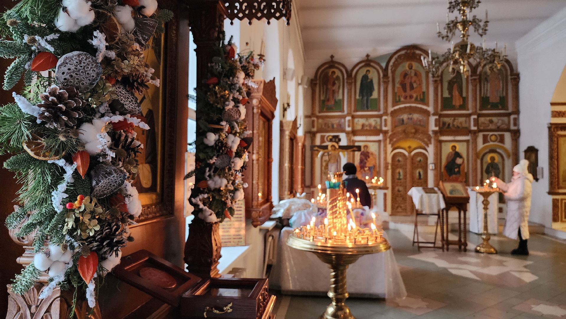 Рождество,подготовка к рождественской службе, Троицкий храм, Старая Купавна, Богородский городской округ,