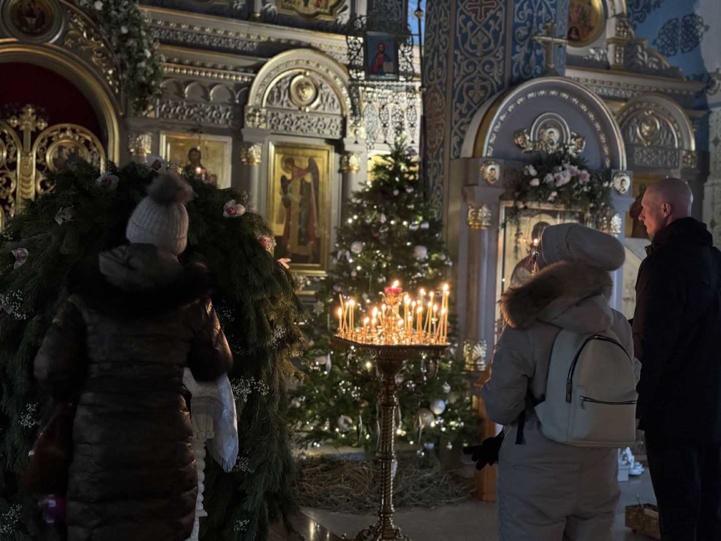 рождество христово, сочельник, Праздничное богослужение, Храм украшен, Храм великомученика Георгий Победоносца,