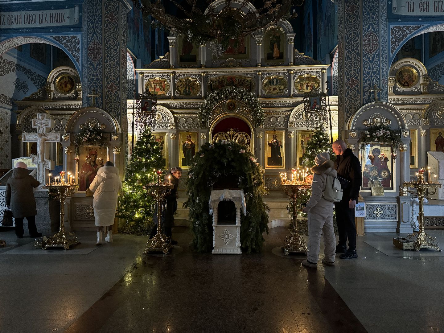 рождество христово, сочельник, Праздничное богослужение, Храм украшен, Храм великомученика Георгий Победоносца,