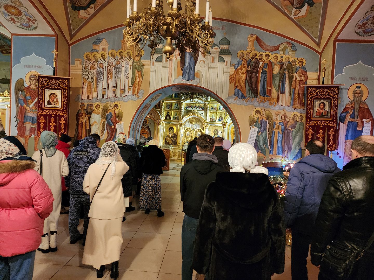 Чехов, Рождество Христово, христианский праздник, Иоанно-Предтеченский храм, праздничное богослужение, божественная литургия,православные христиане, православие,