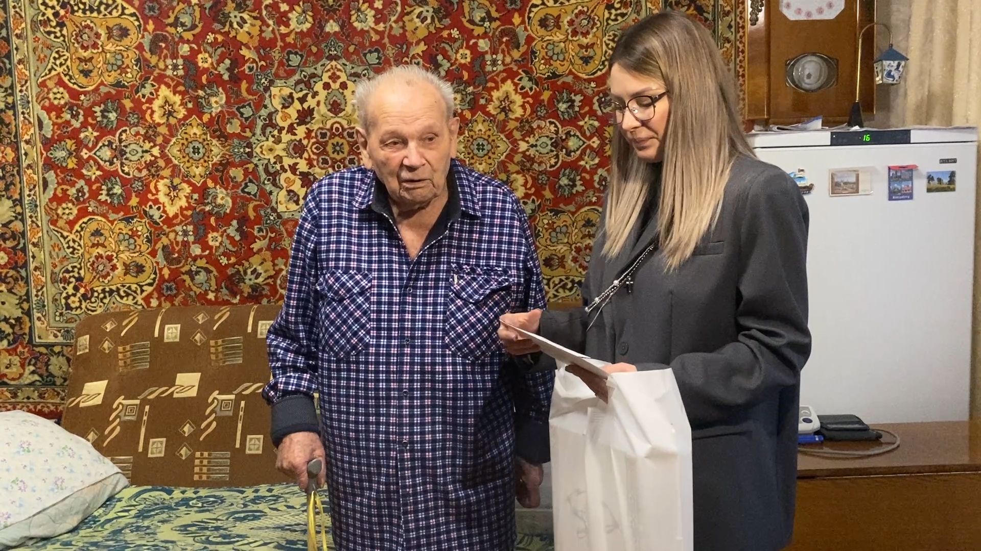 ветеран ВОВ, ветеран ВОВ Фоменко Власиха, новый год власиха, поздравления ветерана ВОВ,юбилейный год,