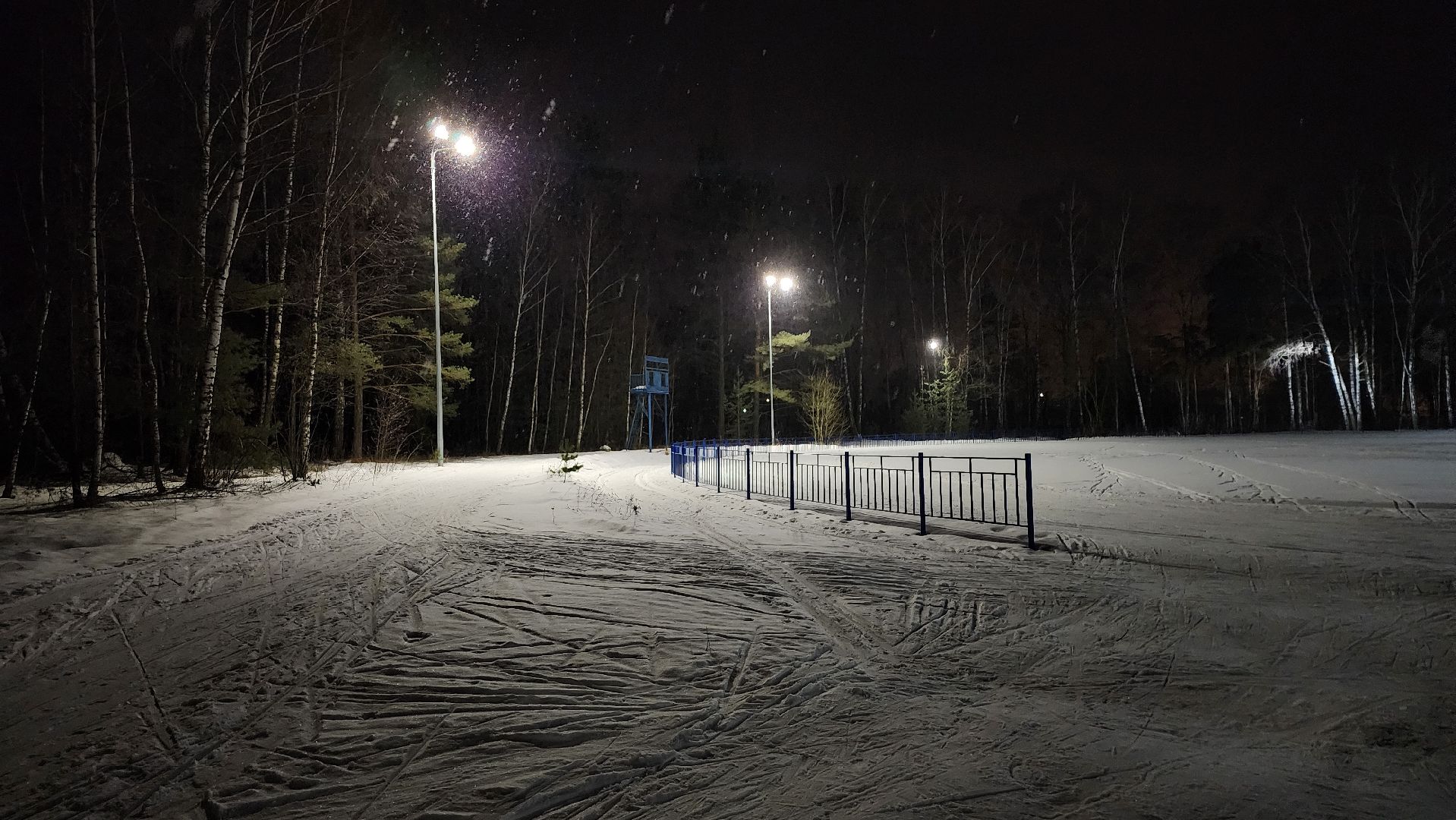 лыжная трасса, зимние виды спорта, стадион Труд, Старая Купавна, Богородский городской округ,