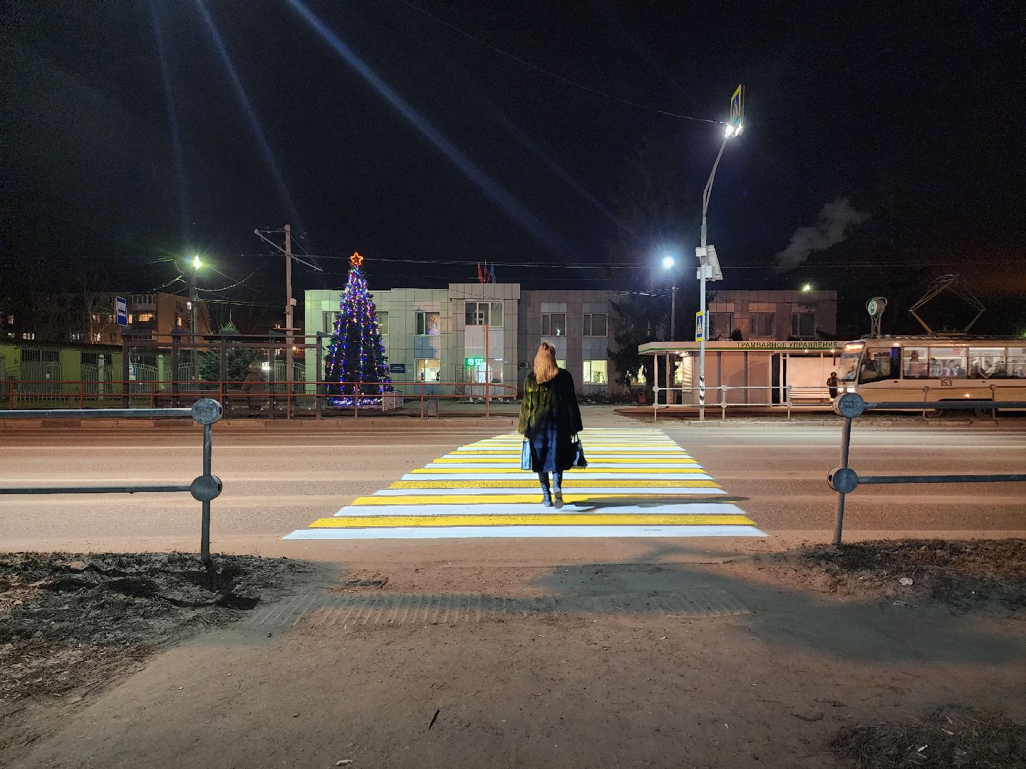 Коломна, дороги, проекционный пешеходный переход,