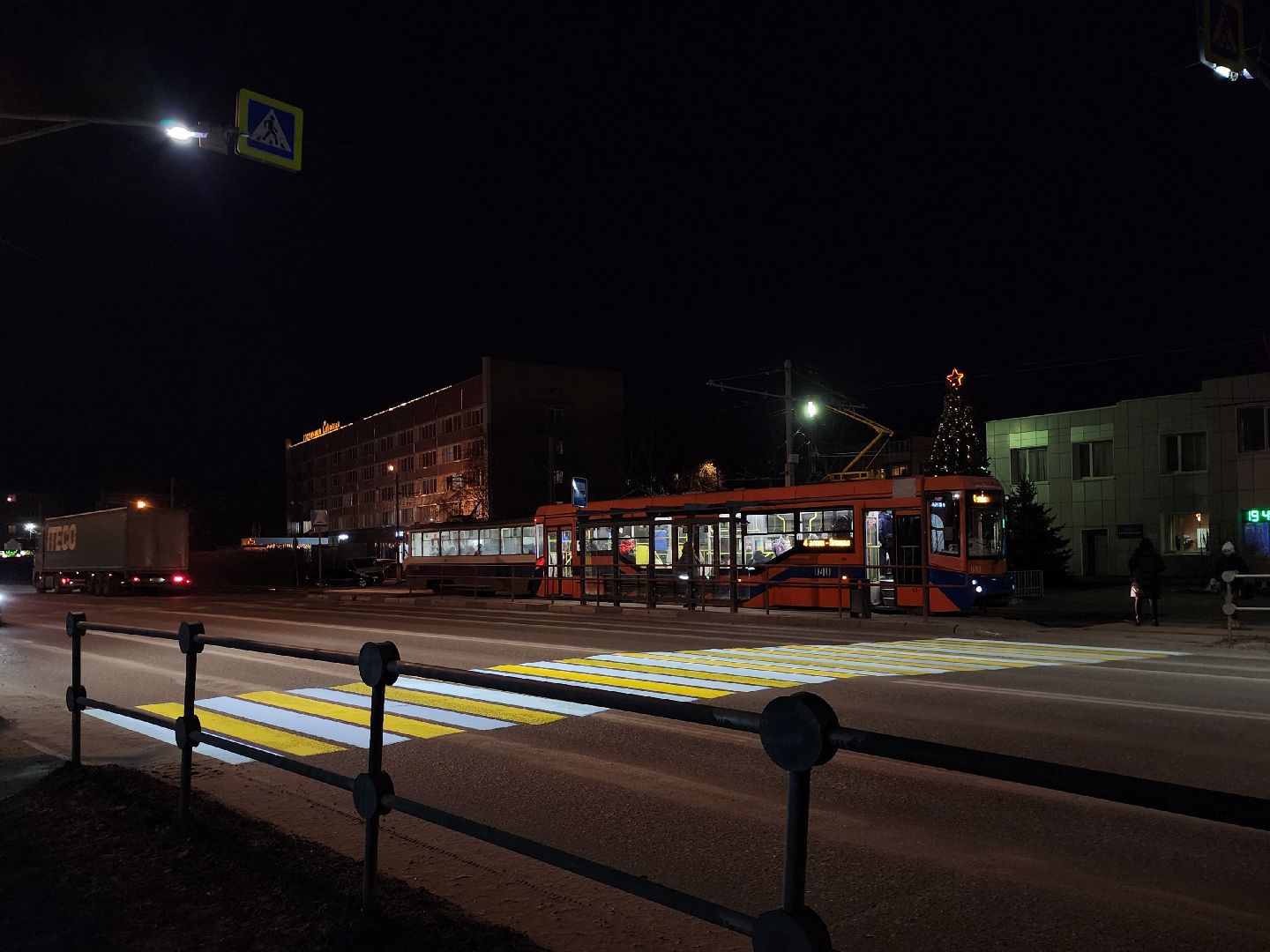 Коломна, дороги, проекционный пешеходный переход,