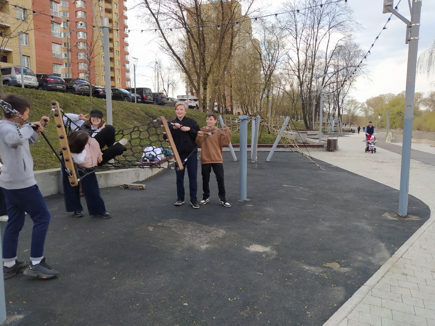 Качели, парк, благоустройство, гамак