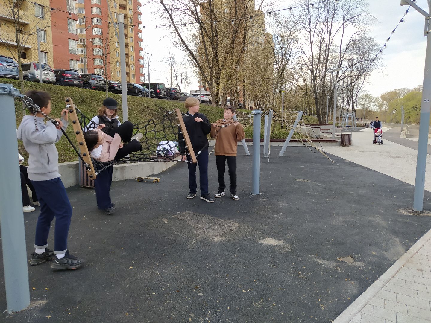 Качели, парк, благоустройство, гамак