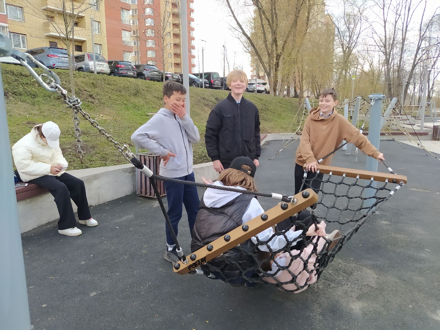 Качели, парк, благоустройство, гамак