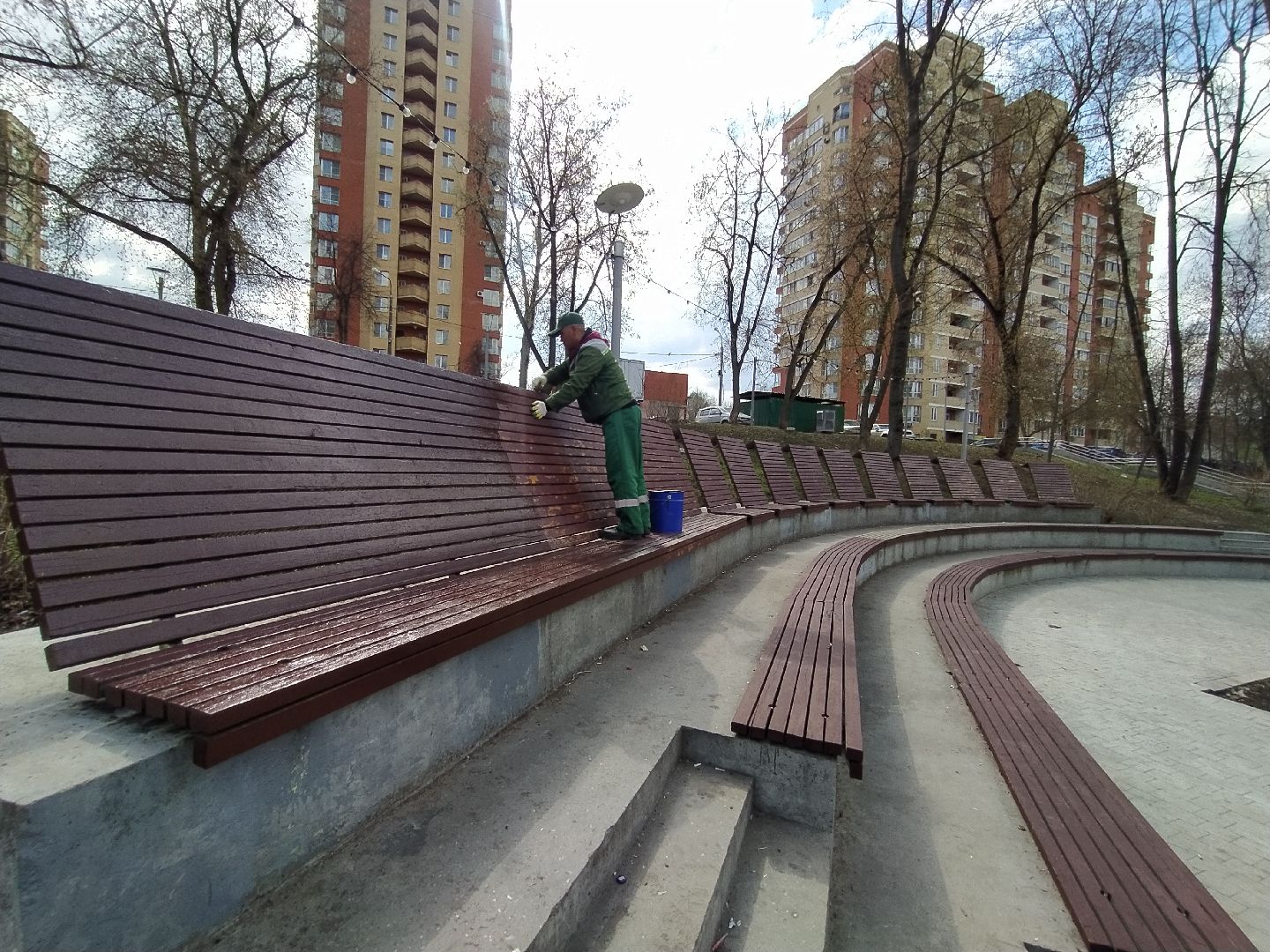 Парк, лавка, покраска, благоустройство