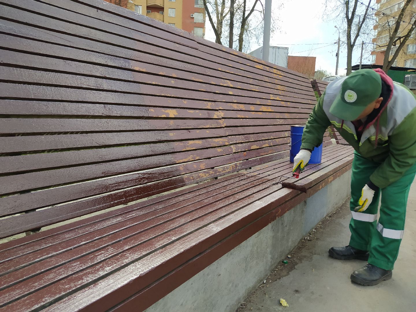 Парк, лавка, покраска, благоустройство