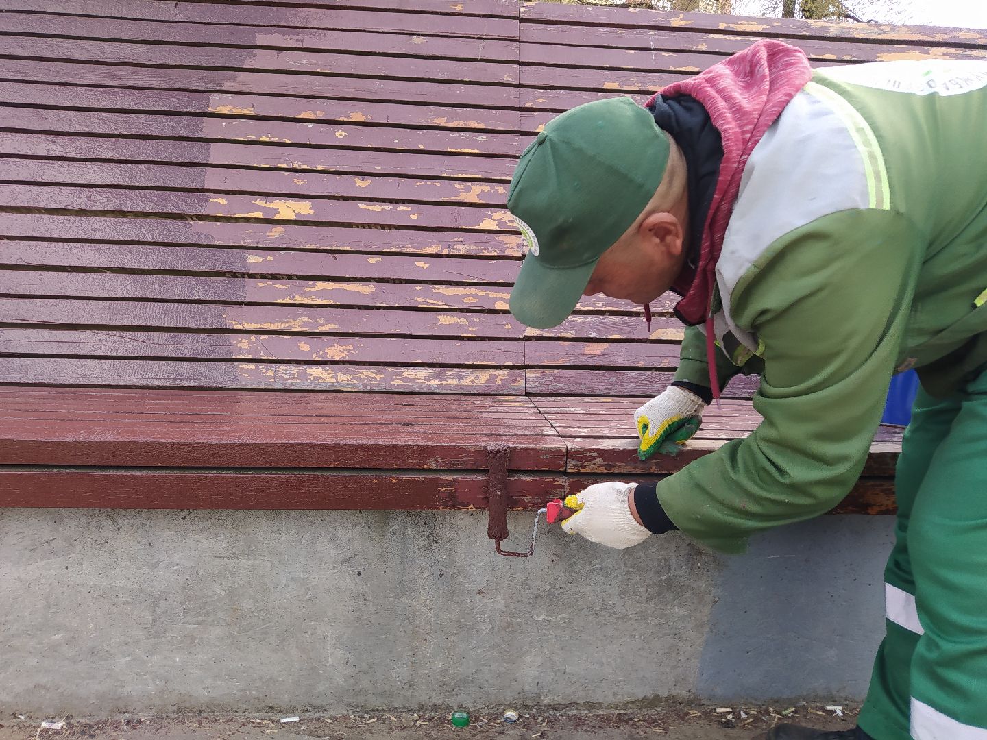 Парк, лавка, покраска, благоустройство