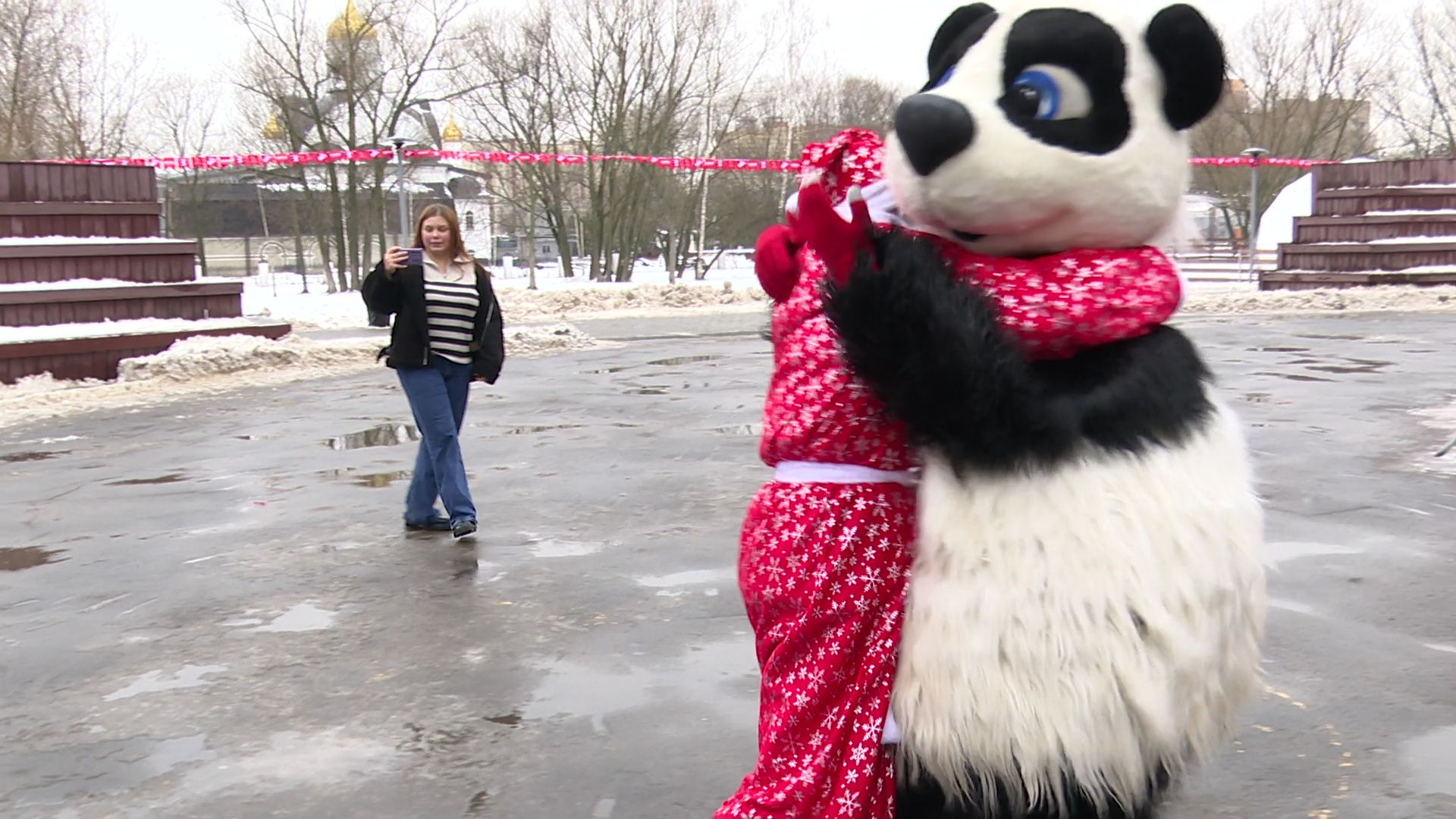 hеутов, вертикалки, деды морозы, поздравление, новый год, новые территории, снегурочки, флешмоб,