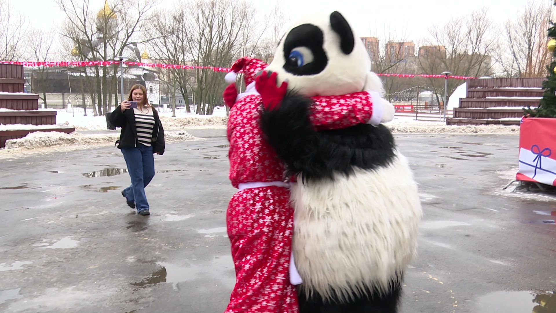 hеутов, вертикалки, деды морозы, поздравление, новый год, новые территории, снегурочки, флешмоб,