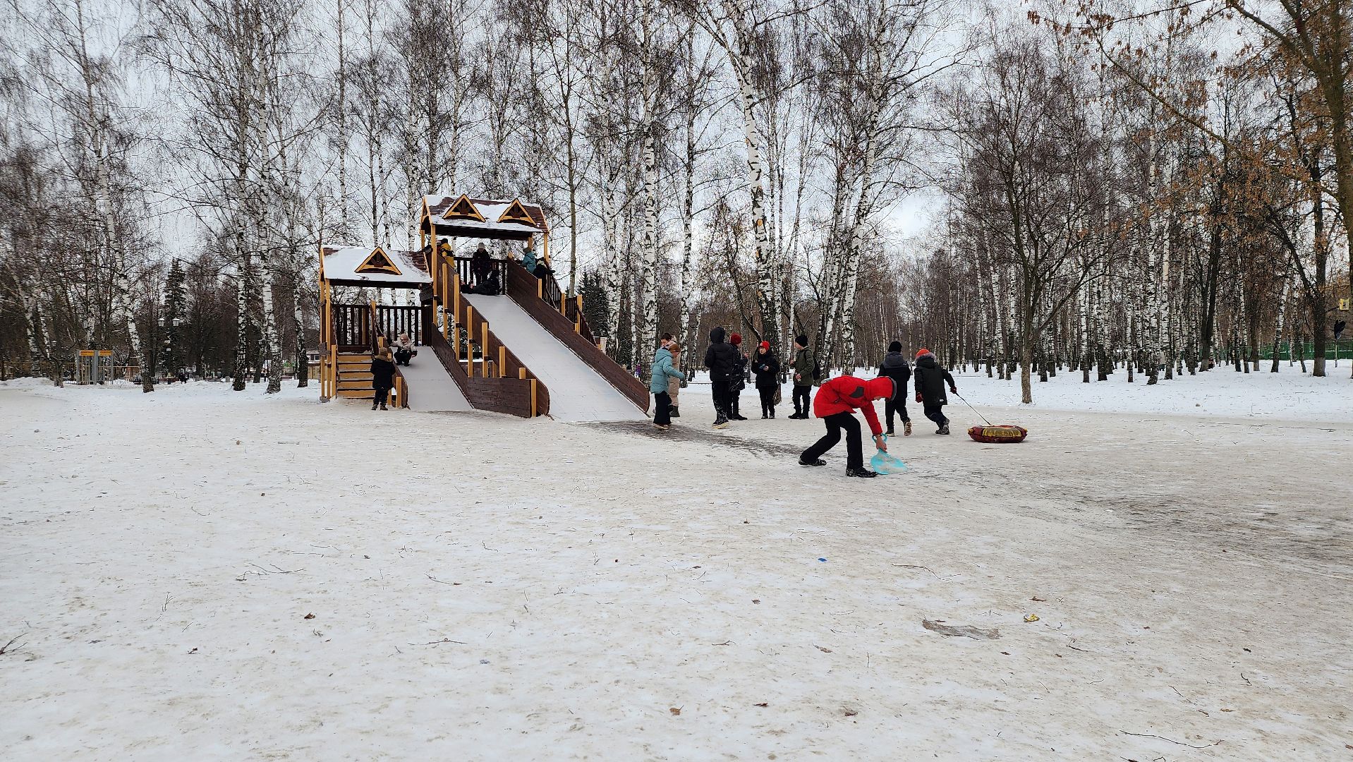 зимние активности, зимние развлечения, детская горка, Старая Купавна, Богородский городской округ, вертикалки,
