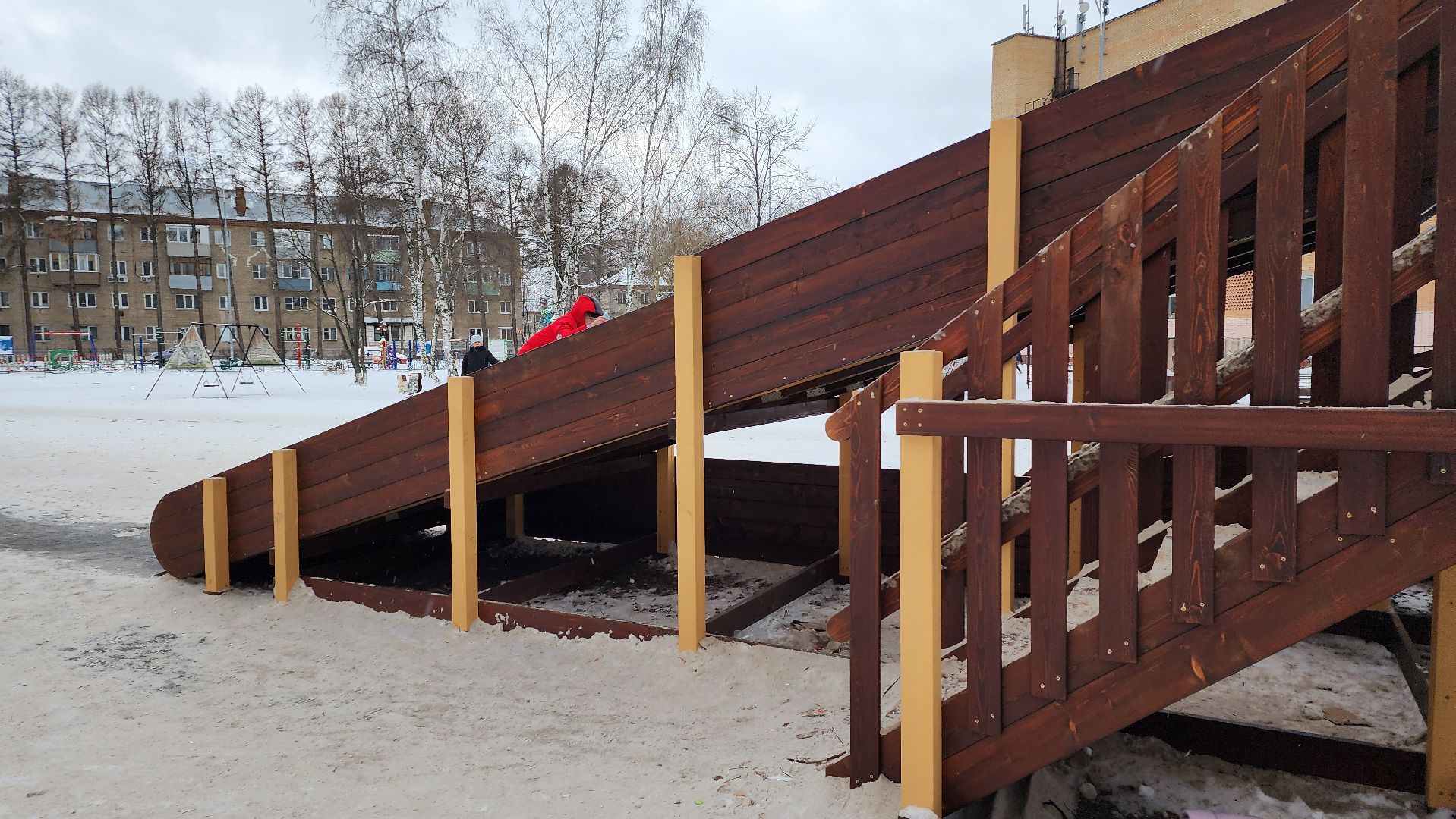 зимние активности, зимние развлечения, детская горка, Старая Купавна, Богородский городской округ, вертикалки,